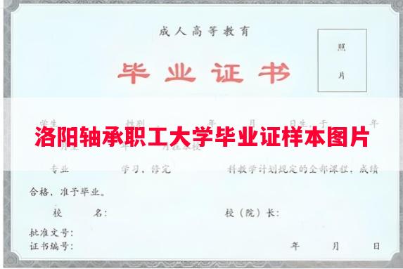 洛阳轴承职工大学毕业证样本图片