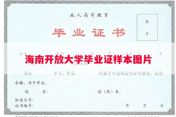 海南开放大学毕业证样本图片