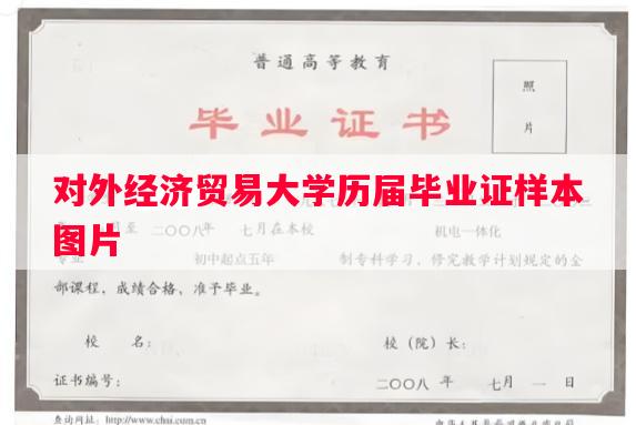 对外经济贸易大学历届毕业证样本图片