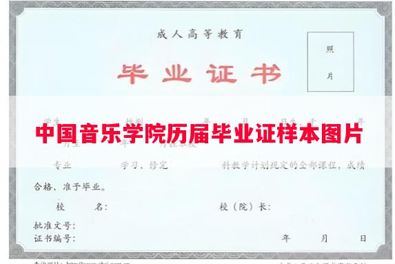 中国音乐学院历届毕业证样本图片