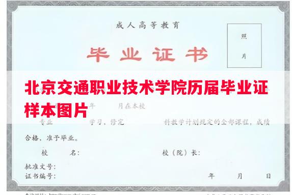 北京交通职业技术学院历届毕业证样本图片