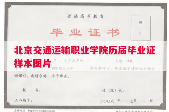北京交通运输职业学院历届毕业证样本图片