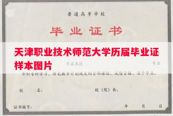 天津职业技术师范大学历届毕业证样本图片 天津职业技术师范大学历届毕业证样本图片