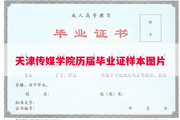 天津传媒学院历届毕业证样本图片